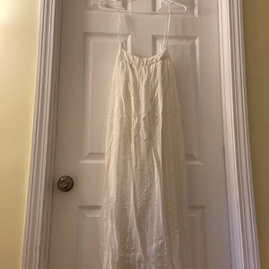 Zara white maxi dress with tie in the back
